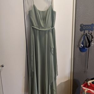 Amsale Sage Green Bridesmaid Dress